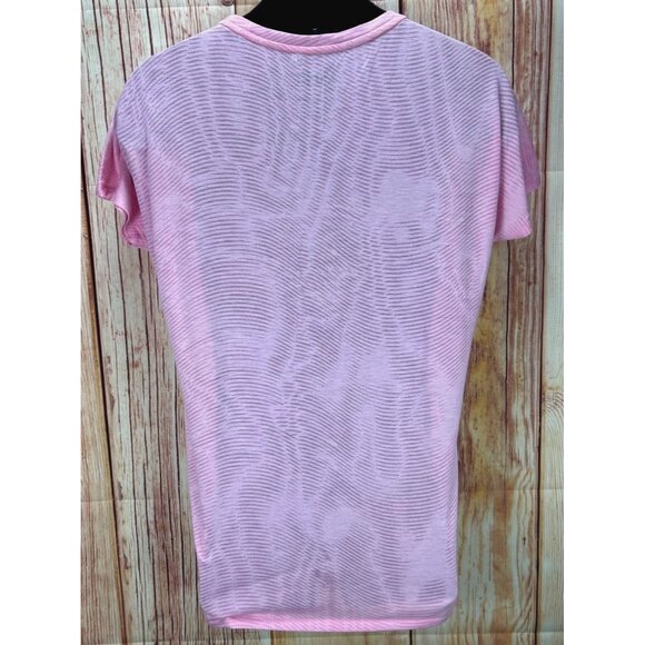 Nike Dri-Fit Womens Pink Loose Fit Sheer Tshirt Small - Picture 2 of 5